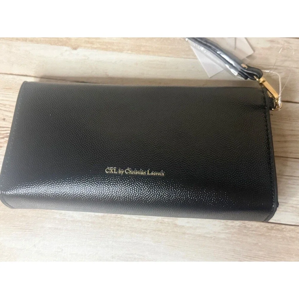 CXL by Christian Lacroix Bali Caviar Small Clutch Wristlet Black MSRP $78.00